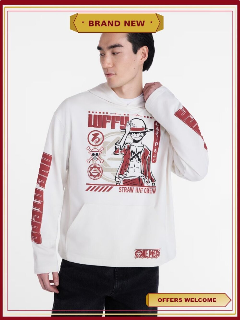 One Piece Anime Graphic Hoodie Sweatshirt Pullover Front and Back Print